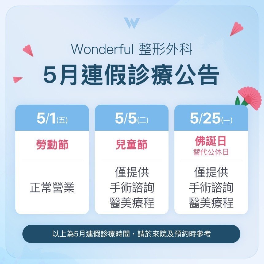 5月連假診療公告